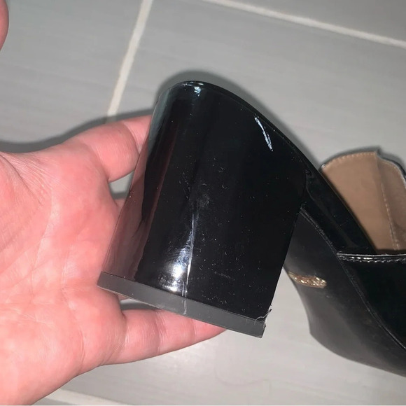 Vionic Annabel Patent Leather Open Back Loafer Mules Black 8 - Picture 7 of 10